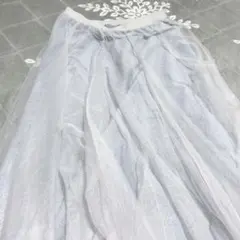 r.p.s ラメチュールロングスカート グレー 上品 清楚 エレガント 華やか