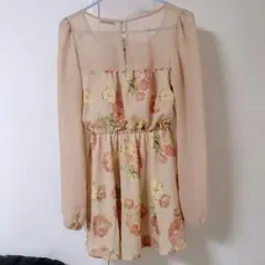 リップサービス 花柄 シフォン ワンピース