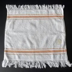 大幅値下げ！HERMÈS ホワイト ストライプ タオルハンカチ