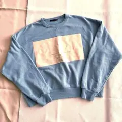 カジュアルスウェット 水色 白パネル