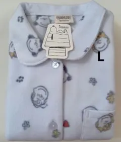 PEANUTS SNOOPY レディースL パジャマ 水色 総柄