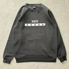 H.O.P.E 裏起毛スウェット トレーナー ブラック 星Y2K グランジ