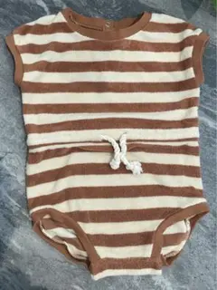 Quincy Maeボーダーロンパース3〜6months