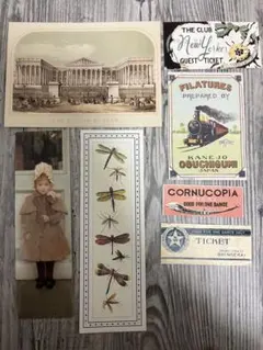 レトロ　絵葉書　しおり　イタリア　フランス　ヴィンテージ