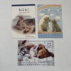 猫と犬のデザイン 封筒、便箋　3枚セット