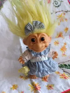 ヴィンテージ　トロール人形　RUSS 　イエローヘアー　クマつき