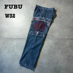 FUBUフブバギーデニムジーンズストリートw42極太b系y2k古着ヒップホップ FUBU フブ デニム ペインターパンツ バギーパンツ ジーンズ ジーパン