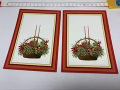 【2枚セット】ヤネケ・ブリンクマン ポインセチア ボタニカルアート ポストカード