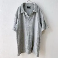 TETE HOMME ポロシャツ　グレー　大きいサイズ　無地　ワイヤー襟のサムネイル