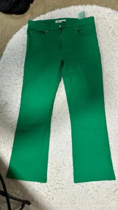 ZARA グリーンスリムフィットパンツ 34サイズ 新品未使用