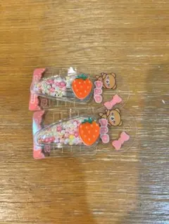 【お買い得！】いちごデザイン ヘアピン 2個セット