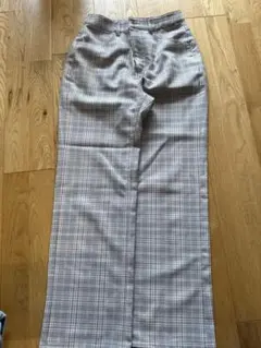 チェック柄 ストレートスラックス