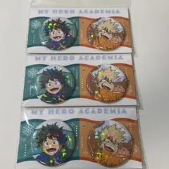 ヒロアカ ホログラム缶バッジセット 雪遊びVer. 緑谷出久　爆豪勝己　3点