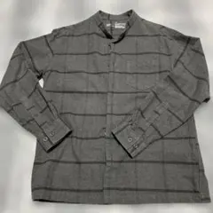 無印良品 チェック柄 長袖シャツ XS（グレー）