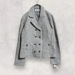沙由梨 タグ付き ツイード風 ダブルボタン ジャケット L グレー系 フォーマル