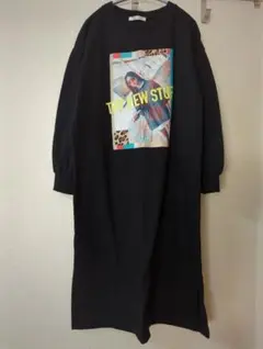 【フォロー割5%オフ❗️】しまむら　ワンピース　ひざ丈　長袖　グラフィック