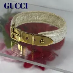 GUCCI ブレスレット レザー ゴールド金具 MADE IN ITALY - メルカリ