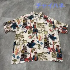 インゲボルグ 総柄シャツ 半袖 ブラウス 帆船柄 ヴィンテージ 白 