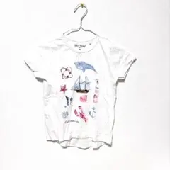 可愛く爽やか❤️夏にピッタリ　キッズ Tシャツ マリン柄 ホワイトのサムネイル