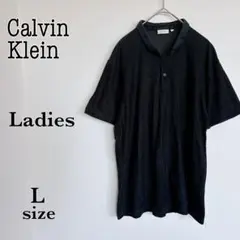 【カルバンクライン】　ポロシャツ　半袖　ゴルフウェア　【L】　ダークグレー