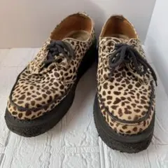 極美品✨ ジョージコックス ギブソン ハラコ レオパード柄 白 黒 23cm 極美品✨ ジョージコックス ギブソン ハラコ レオパード柄 白 黒