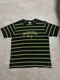 プーマ　ジャマイカボーダーTシャツ　ブラック　イエロー　メンズMのサムネイル