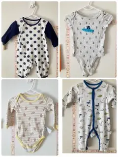 ベビーロンパース　男の子　まとめ売り　4点　60〜80