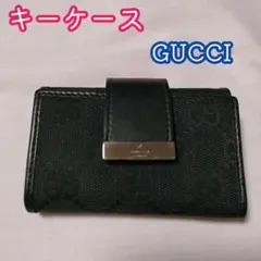 期間限定価格!【中古品】GUCCIキーケース/黒/ブラック/5連/GGキャンバス