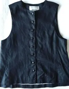 Alaris ブラック リネンベスト