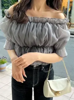 シアーギャザーショート丈ブラウス［tu541］