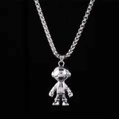 【新品未使用品】ネックレス　宇宙飛行士　星　ペンダント　銀　シルバー