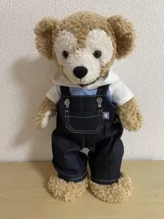 ダッフィー 白×杢ブルーパーカー＆デニムオーバーオール☆ハンドメイドコスチュームのサムネイル