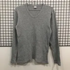 J1701 EDWIN グレー Vネック 長袖カットソー SMALL