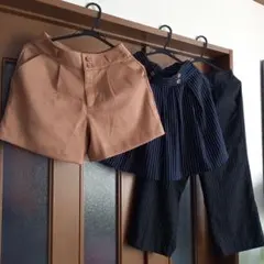 【CNEMA BLUB】ベージュ・ネイビーショートパンツセット 【Mサイズ】