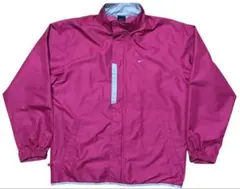 Y2K 마젠타 NIKE 나일론 재킷 00s 자수 로고 텍 L위 립 스톱