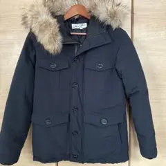 ハウスオブブルース　ラクーンファー付き黒ダウンジャケット　2way