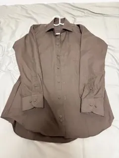 ブラウン 長袖シャツ ワイシャツ