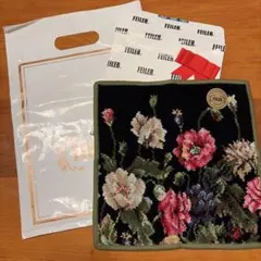 FEILER 花柄 ハンカチ 約25cm x 25cm