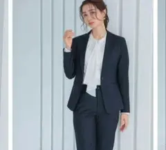 【タグ付き】ドレスプラス　スーツ上下セット ジャケット パンツ　ネイビーS