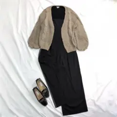 【3点コーデ】きれいめ大人カジュアル サロペット×ケーブルニット×リブトップス