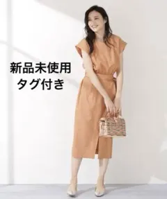 新品未使用✨タグ付き　ナノユニバース　ウォッシャブルブラウジングワンピース⑦