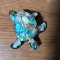 シーグラス カメの置物 ブラジル製　全長約8cm