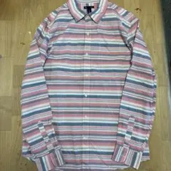 00s OLD GAP 長袖シャツ　赤　ストライプ　レッド