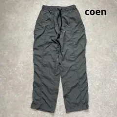 coen ナイロン イージーパンツ ドローコード付き グレー ウエストゴムのサムネイル