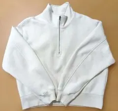 新品未使用GU　ヘビーウェイトスウェットハーフジッププルオーバー　ナチュラル　L