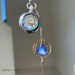 月光に沈む星渦の懐中時計 ― 蓄光魔法陣と歯車を宿した宇宙の標本（5cm）