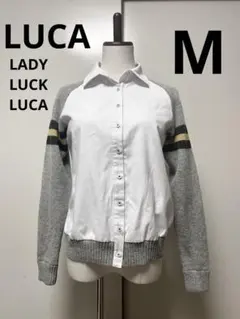 A LUCA ルカ　長袖シャツ　ニット　セーター　レディース　M 白　グレーのサムネイル