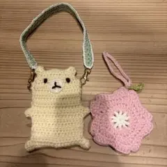 【かこ様専用】くまのポーチ&桜の小物入れ（おまけ）