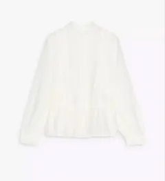 【新品未使用／ZARA】レースコンビブラウス_M