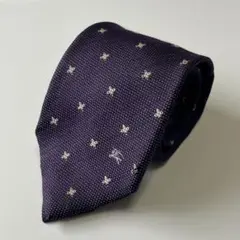 BURBERRY ネクタイ メンズ シルク 100% パープル ブランド 星柄